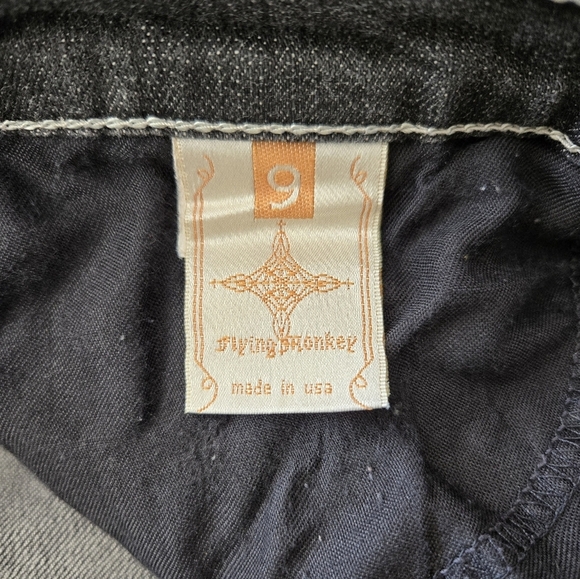 Flying Monkey Black Denim Jeans Size 9 - Picture 6 of 13